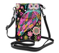 UFhgjjb Bella piccola borsa per cellulare con stampa di cavalli bianchi - Borsa a tracolla con cinturino regolabile, perfetta per viaggi e uso quotidiano, Gufo Anime, Taglia unica