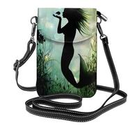 UFhgjjb Bella piccola borsa per cellulare con stampa di cavalli bianchi - Borsa a tracolla con cinturino regolabile, perfetta per viaggi e uso quotidiano, Sirena Animata Baciare Pesce, Taglia unica