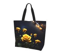 UFhgjjb Borsa a tracolla da donna con stampa di coniglio, grande, riutilizzabile, per lo shopping, accessori per la vita quotidiana, Belle Rose Gialle, Taglia unica