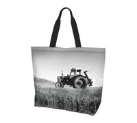 UFhgjjb Borsa a tracolla da donna con stampa di volpe e fiori - Grande borsa tote riutilizzabile, tote tote per lo shopping, accessori per la vita quotidiana, Trattore Agricoltura Tranquil, Taglia