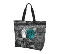 UFhgjjb Borsa a tracolla da donna con stampa fulmini tempesta - Grande borsa tote riutilizzabile, tote tote per lo shopping, accessori per la vita quotidiana, Teal Grigio Rosa, Taglia unica