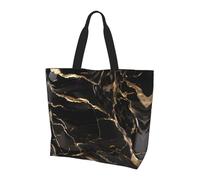 UFhgjjb Borsa a tracolla da donna con stampa fulmini tempesta - Grande borsa tote riutilizzabile, tote tote per lo shopping, accessori per la vita quotidiana, Marmo nero e oro., Taglia unica