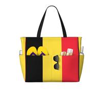 UFhgjjb Borsa grande capacità - Borsa da viaggio con motivo chitarra artistica con tasche multiple per vacanze, campeggio, crociera, Bandiera del Belgio, Taglia unica