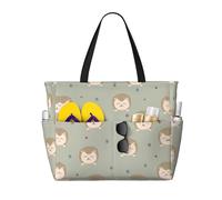 UFhgjjb Borsa grande capacità - Borsa da viaggio con stampa note musicali con tasche multiple per vacanze, campeggio, crociera, Molti ricci, Taglia unica