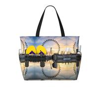 UFhgjjb Borsa grande capacità - Love Flamingo Print Travel Beach Bag con tasche multiple per vacanze, campeggio, crociera, London Eye., Taglia unica