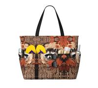 UFhgjjb Borsa grande capacità - Splendida borsa da viaggio con stampa fuochi d'artificio con tasche multiple per vacanze, campeggio, crociera, Procione Nel Foro Albero Autunno, Taglia unica