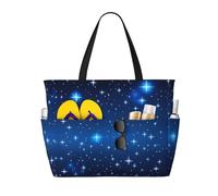 UFhgjjb Borsa tote di grande capacità - Shining Overlook Print Travel Beach Bag con tasche multiple per vacanze, campeggio, crociera, Motivo stella blu, Taglia unica