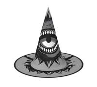 UFhgjjb Cappello da strega per Halloween, 3 pezzi, con illustrazioni di mostri, stampa completa, costume per feste, cosplay, giochi di ruolo, festival, carnevale