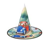 UFhgjjb Cappello da strega per Halloween, 3 pezzi, illustrazione di coccinella, stampa completa, costume per feste, cosplay, giochi di ruolo, festival, carnevale