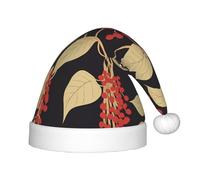 UFhgjjb Cappello di Natale con stampa di bacche rosse sulla vite per bambini - Copricapo per le vacanze per Natale, Capodanno, bomboniere - Berretto caldo unisex