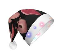 UFhgjjb Cappello di Natale con stampa di lettere d'amore, per adulti, cappello di Babbo Natale in peluche, unisex, per Natale, Capodanno