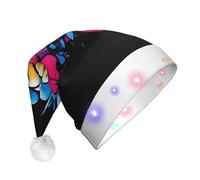 UFhgjjb Cappello di Natale con stampa di lettere esplosive a LED, per adulti, cappello di Babbo Natale, cappello di peluche unisex per Natale, Capodanno