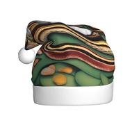 UFhgjjb Cappello di Natale per adulti - Cappello di Babbo Natale festivo unisex La storia del serpente e del gatto stampa copricapo di Natale, cappello di peluche per feste
