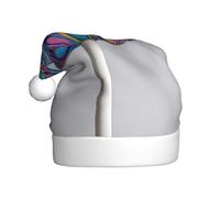 UFhgjjb Cappello di Natale per adulti - Cappello di Babbo Natale festivo unisex puro colore base stick stampa copricapo di Natale, cappello di peluche per feste