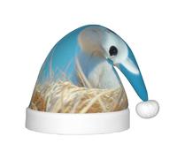 UFhgjjb Cappello natalizio per bambini con stampa di coniglio guardando il cielo - Copricapo natalizio per Natale, Capodanno, bomboniere - Berretto caldo unisex