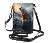 UFhgjjb con la piccola borsa per cellulare con stampa di girasole giallo - Borsa a tracolla con cinturino regolabile, perfetta per viaggi e uso quotidiano, Orso polare in inverno, Taglia unica
