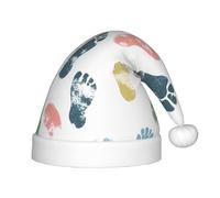 UFhgjjb Esposizione di orme Stampa Cappello di Natale per Bambini - Copricapo Vacanze per Natale, Capodanno, Bomboniere - Unisex Caldo Cap