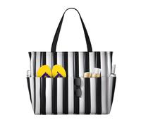 UFhgjjb Grande capacità Tote Bag - Vigili del fuoco che combattono gli incendi stampa borsa da spiaggia da viaggio con tasche multiple per vacanze, campeggio, crociera, A righe bianche e nere., Taglia