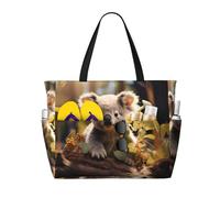 UFhgjjb Grande capacità Tote Bag - Vigili del fuoco che combattono gli incendi stampa borsa da spiaggia da viaggio con tasche multiple per vacanze, campeggio, crociera, Pianta di koala carina, Taglia