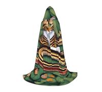 UFhgjjb L Halloween Capo con cappuccio - Unisex La storia del serpente e del gatto Stampa Cosplay Robe per feste, Carnevale, mostre fumetti e altro ancora