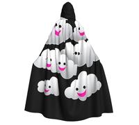 UFhgjjb Mantello con cappuccio per Halloween, costume da adulto con bocca rossa sorridente nuvola sorridente, vestaglia per travestimento, carnevale, mostra fumetti