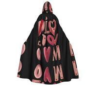 UFhgjjb Mantello con cappuccio per Halloween, costume da adulto, con lettere d'amore, per feste in maschera, carnevale, mostre di fumetti