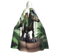 UFhgjjb Mantello con cappuccio per Halloween, costume da adulto, con stampa di dinosauro avvelenato, per feste in maschera, carnevale, mostre di fumetti