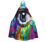 UFhgjjb Mantello con cappuccio per Halloween, costume da adulto, con stampa di lacrime colorate, per feste in maschera, carnevale, mostre di fumetti