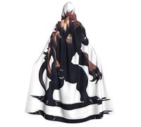 UFhgjjb Mantello con cappuccio per Halloween, costume da adulto, con stampa di un mostro misterioso, per feste in maschera, carnevale, mostra fumetti