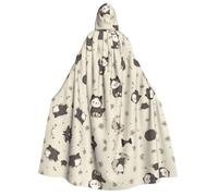 UFhgjjb Mantello con cappuccio per Halloween, costume da gattino, per adulti, con stampa, per feste in maschera, carnevale, mostre di fumetti