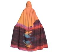 UFhgjjb Mantello con cappuccio per Halloween, costume da montagna sotto il tramonto per adulti, costume per travestimento, carnevale, mostre di fumetti