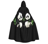 UFhgjjb Mantello con cappuccio per Halloween, costume da panda per adulti, con stampa di bambù, per feste in maschera, carnevale, mostre di fumetti