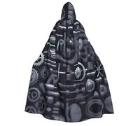 UFhgjjb Mantello con cappuccio per Halloween, costume per adulti, con stampa di macchinari per travestimenti, carnevale, mostre di fumetti