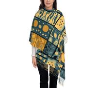UFhgjjb People of the desert - Sciarpa con nappe per autunno e inverno, leggera, con frange, da donna, reversibile, morbida, alla moda, Fusione di colori di cubetti di zucchero, Taglia unica