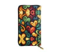 UFhgjjb Portafoglio in pelle con stampa coniglio bianco - Pochette leggera a due pieghe, scomparti multipli per carte e tasca portamonete con cerniera, L'amore scorre di nuovo, Taglia unica