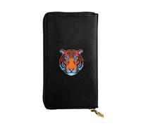 UFhgjjb Portafoglio in pelle con stampa fiume montagna forestale - Pochette leggera bifold, scomparti multipli per carte e tasca portamonete con cerniera, Testa di tigre rossa, Taglia unica