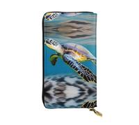 UFhgjjb Portafoglio in pelle con stampa floreale bianca e nera - Pochette leggera a due pieghe, scomparti multipli per carte e tasca portamonete con cerniera, I rimpatriati nuotano, Taglia unica