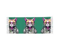 UFhgjjb Pure Burger Print Cashmerette Sciarpa Frange - Leggero Pashmina Wrap per le donne, scialle morbido e caldo, Papillon Gatto, Taglia unica