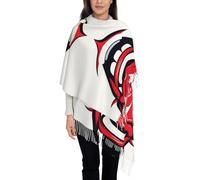UFhgjjb Sciarpa con nappe stampa panda per autunno inverno - scialle leggero con frange da donna reversibile morbida e alla moda, Il sorriso del diavolo, Taglia unica
