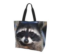 UFhgjjb Wolf Under Moon - Borsa a tracolla da donna con stampa, grande, riutilizzabile, per lo shopping, accessori per la vita quotidiana, Piccolo procione, Taglia unica