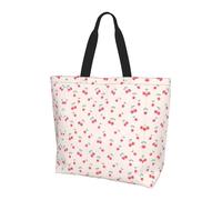 UFhgjjb Wolf Under Moon - Borsa a tracolla da donna con stampa, grande, riutilizzabile, per lo shopping, accessori per la vita quotidiana, Bella dolce ciliegia rossa., Taglia unica
