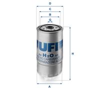 UFI 24.H2O.01 Filtro Carburante Per IVECO, JEEP