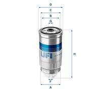 UFI filtro carburante 24.379.00 avvitamento diametro 83 altezza 186,5 mm