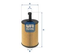 UFI 25.023.00 Filtro Olio per Audi, Chrysler, Dodge, Ford, Jeep, Mitsubishi,