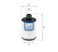 UFI Filters, Filtro Olio 25.190.00, Filtro Olio per Ricambio, Adatto a Auto, Applicabile su il Modello Jeep Wrangler 2.2 CDRI Multijet