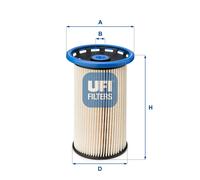 UFI 26.026.00 Filtro Carburante Per AUDI, SEAT, VW