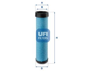 UFI 27.430.00 Filtro aria secondaria per DEUTZ-FAHR,FIAT