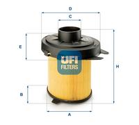 UFI 27.845.02 Filtro aria adatto per PEUGEOT 205 II (20A/C) 106 I (1A, 1C)