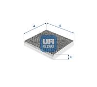UFI Filters, Filtro Abitacolo ai Carboni Attivi 54.266.00, Filtro Abitacolo per Ricambio, Adatto a Auto, Applicabile su Diversi Modelli di Daihatsu, Jaguar, Land Rover, Lexus e Toyota