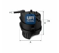 UFI Filters, Filtro Gasolio 24.343.00, Filtro Carburante per Ricambio, Adatto ad